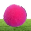 11 cm Luxury Y Real Fur Ball Pompom 12 couleurs authentique fourrure de fourrure en métal en métal PENDANT CHARM FO-K045-ROSE3121186