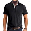 Camisetas para hombre Douhoow Camiseta de manga corta de verano Color sólido Cuello vuelto Tops ajustados Camisetas casuales