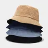 Basker dubbelsidiga fyra säsonger Fisherman Hat Solid Corduroy Sun Reversible Hip foldbar jakt