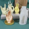 Herramientas artesanales 3D Vela de dedo medio Molde de silicona Gesto DIY Aromaterapia Yeso Arte Jabón Resina Artesanía Fabricación de herramientas Regalos para fiestas navideñas YQ240115