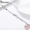 Chain Bamoer Authentic 925 Sterling Silver Infinity Love Chain Link Justerbar zirkonarmband för kvinnor Luxury Silver Jewelry SCB037 YQ240115