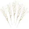 Dekorativa blommor 5 datorer Dragon Whiskers Blötade guldpulverbollar Ornament Fake Stems Faux Plants Pick Artificial Branch Plastic For Vase