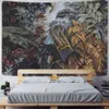 Tropisk växtpalmblad Floral Tapestry vägg hängande mönster hem lakan strandmatta kan anpassas 240115