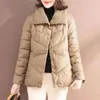 Damen Trenchcoats 2024 Herbst Winter Daunenjacke Frauen Mode Kurze dünne warme Baumwolle gefütterte Mantel Femal Casual Einfarbige Parkas Outwear