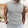 Débardeurs pour hommes Hommes Gilet Mode Respirant Revers Sans Manches Été Vacances Accessoires Chemise T-shirt