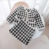 Zestawy odzieży Baby Girls 2PCS Eleganckie garnitury Tweed Autumn Winter Preppy Sweater Butique Boutique For Kids 1-7T Party 240115