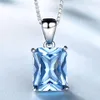 Naszyjniki Umcho Sky Blue Topaz Kamień Wedding Biżuteria