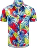 EUOW HERS HAWAIIAN SHIRT Kort ärm tryckt knapp sommarstrandklänning skjorta