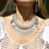 Ztech Boho Vintage Collar Necklace Jewelryセットファッションマルチレイヤービッグチョーカーネックレスイヤリング