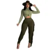 Women's Two Piece Pants Pure Color Long-sleeved T-shirt Trousers And Pencil Two-piece Suit Fashion Sports Leisure For Autumn