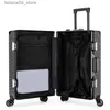 Suitcases Suitcase Aluminum Frame Trunk Waterproof Man Bag Can Sit Cabin Suitcases Female Carry-on Rolling Luggage Password Trolley Case Q240115