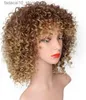 Parrucche sintetiche REVIVI Parrucche sintetiche per capelli corti afro crespi misti biondi marroni da donna Q240115