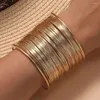 Bangle Mulheres exageradas de malha de fios multicamadas Abertura de pulseira ampla pulseira ajustável Bangles lisos de modelas de moda Acessórios para jóias