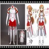 Women's Sword Art Online Asuna Halloween Cosplay Costume Outfit Gown Dress2821