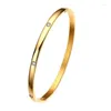 Bangle 316L Aço Inoxidável 6 pcs Cristal Simples Arco Fivela Pulseira Gril Bijoux Acier Inoxidável Femme Pulsera Mujer