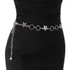 Ceintures ajourées cercle métal étoile taille chaîne mode ceinture femmes argent ceinture Hip Hop Style ventre robe accessoires