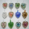 10st. Lot Multicolor Heart Murano Lampwork Glass Pendants For DIY Craft Fashion Jewelry Gift PG01285V