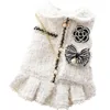 Vêtements de chien automne vêtements d'hiver doux vent princesse robe coton chiens vêtements de luxe tenues pour animaux de compagnie Yorkies fille blanche Ropa Para Perro