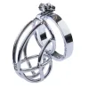 Stainless Steel Metal Cock Cage with Penis Bondage Sleeve Barbed Ring Male Chastity Device locks Adult Belt with Lock Sex Toys