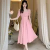 Sukienki imprezowe 2024 Kobiety luksus elegancka bal Midi Modna moda przyczynowa na plaży długa sukienka różowa koreańska eleganckie bodycon nocne vestidos