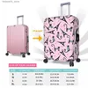 Suitcases Cute Cartoon Paris Cat Luggage Cover Spandex Suitcase Protector Fits 19-21 Inch Q240115