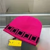 Cappello autunnale e invernale della stazione europea Nuovo per bambini in lana doppia lettera f da uomo, caldo lavoro a maglia, versatile, ondulato freddo