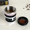 Bottiglie d'acqua Obiettivo della fotocamera Tazza da caffè Tazza isolata in acciaio inossidabile da 350 ml Regali fantastici per i fotografi Tè freddo
