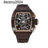 Top Clone Miers Richrs Watch Watch Factory Superclone Swiss Factory Tourbillon Mouvement fait des montres RM1102 Rose Gold Titanium Rubber Watchhbsi Tab