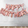 Party Decoration 13pcs Kids Supplies Birthday Balloon Rose Gold Foil Letter Balloons Set Happy Caramel Color Globos