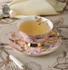 Bone china Koffiekopje Set Roze Vogel Porseleinen Theekopje Set Geavanceerde keramische pot Mok Suikerpot Creamer Theepot Melkkan Teaset 240113