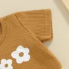 Kleidungssets Kleinkind Baby Mädchen Sommerkleidung 2 Stücke Blumendruck Kurzarm T-Shirt Tops und Shorts Set Kleinkind Bequem