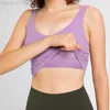 L-2054 Roupas de ginástica Mulheres Roupa íntima Yoga Sutiã Regatas Suporte leve Esportes Fitness Lingerie Respirável Treino Sutiã U Back Sexy Colete com copos removíveisG3G4