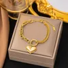 Braccialetti a maglie sulla mano Bracciale con pendente in acciaio al titanio con catena spessa esagerata, cubano dorato, per gioielli di moda da donna