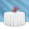 Round Tablecloths White No Stitching Fabric Elegant Solid Table Cloth for Christmas Birthday Wedding Party el Decoration 240113