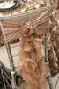 Covers 2016 Organza Ruffles Wedding Chair Sashes Vintage Romantic Chiffon Chair Covers Floral Wedding Supplies Luxurious Wedding Accessor