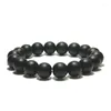 Charm Bracelets Minimalist 4/6/8/10/12mm Onyx Stone Bracelet Men Matte Beaded Braslet Gift For Husband Yoga Braclet Accessories Pulseras