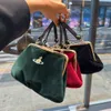 vivianeism westwoodism bag Empress Dowager's Lacquer Leather Oblique Straddle Handbag Velvet Dumpling Bun