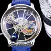 RMF AT100,30. AC Astronomia Tourbillon Reloj mecánico de cuerda manual para hombre Esqueleto Cuerpo celeste Dial Piel de cocodrilo Relojes Super Edition Timezonewatch A05C