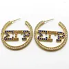 Kolczyki Dangle Exquipite Large Letters Sigma Gamma Rho Round Metal Sorority Society Rhinestone Biżuter