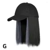 Boll Caps Fashion Baseball Cap med Bob Wig For Women Extensions Justerbar ColleBone Hair Hat Girls Short Straight