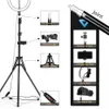 Tripods Fotoğrafçılık Tripod Telefon Tutucusu için Tripod Tripod Stand Stand Selezi Selfie LED LED FOTOĞRAF LAMP DOLLUK KAMERA VİDE İÇİN DOLDURMA IŞIK LIVEL240115