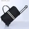 Valigie Nuova borsa da viaggio a righe Borsa da trolley in nylon impermeabile per uomini in viaggio Borse da viaggio Valigia da cabina pieghevole con ruote XA225C Q240115