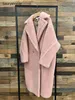 MaxMaras Coat Teddy Bear Dames Cashmere Coats Wol Winter 2024 Nieuwe Star Style Smoke Pink Fur Deeltje Kamel Fleece Medium 0L1D