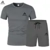 Män designer tracksuit sommar heta t short shorts s sport set märke tryck fritid mode bomull shor billig loe