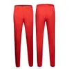Men Fashion Pink red Boutique Solid Color Official Business Suit Pants Men Groom Wedding Dress Suit Pants Mens Trousers 240113
