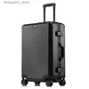 Resväskor med hög kapacitet rullande bagage spinnare resväska på hjul kabin vagn aluminium ram resväska q240115