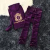 Vår- och höstguld Velvet Sports Leisure Suit Women's Fashion Straight Pants Hoodie Slim Fit Large Two-Piece Set Swan Suit Juicys Tracksuit