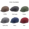 Berets chapéu masculino chapéu liso clássico tweed listra boina espinha de peixe sboy pintor chapéus inverno engrossar para frente