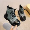 Botas meninas crianças moda couro primavera outono crianças antiderrapante borracha ao ar livre tornozelo meninos sapatos