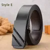 Belts Automatic Buckle Male Belt PU Slide Business Casual Men Waist Strap Classic Pants Jeans Elastic 2024